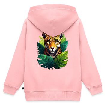 Ein Jaguar im Dschungel - Kinder Premium Organic Zip Hoodie - Rosa - Hinten - AI Model Kid Female (0cm)