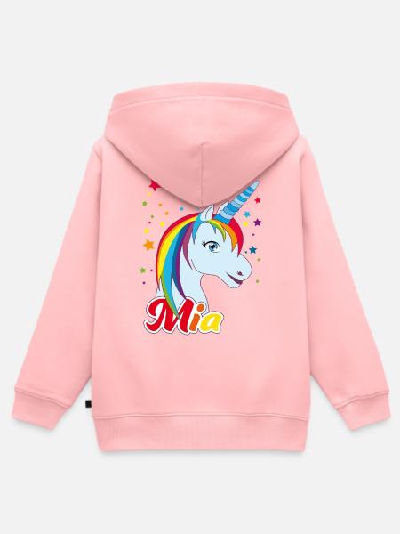 Mia , Mädchenname, Lieblingsname - Kinder Premium Organic Zip Hoodie - Rosa