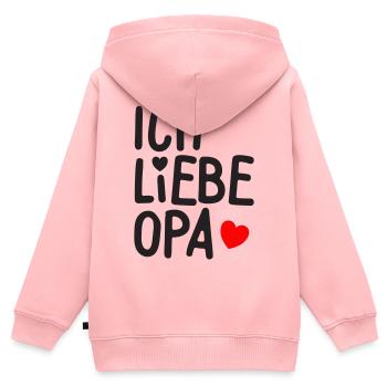 Ich Liebe Opa - Kinder Premium Organic Zip Hoodie - Rosa - Hinten - AI Model Kid Female (0cm)