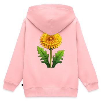 Löwenzahn - Kinder Premium Organic Zip Hoodie - Rosa - Hinten - AI Model Kid Female (0cm)