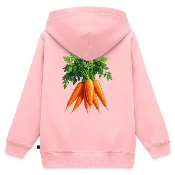 Möhren / Karotten - Kinder Premium Organic Zip Hoodie - Rosa - Hinten - AI Model Kid Female (0cm)
