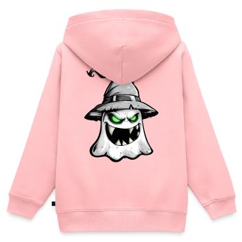 Gruseliger Geist, furchterregender Geist - Kinder Premium Organic Zip Hoodie - Rosa - Hinten - AI Model Kid Female (0cm)
