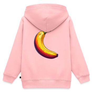 Banane - Kinder Premium Organic Zip Hoodie - Rosa - Hinten - AI Model Kid Female (0cm)