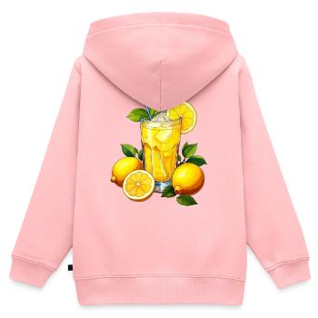 Limonade - Sweat Premium à capuche zippé enfant bio - rose - Dos - AI Model Kid Female (0cm)