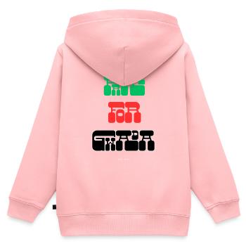 BETE FÜR GWADA - Kinder Premium Organic Zip Hoodie - Rosa - Hinten - AI Model Kid Female (0cm)