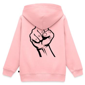 Faust - Kinder Premium Organic Zip Hoodie - Rosa - Hinten - AI Model Kid Female (0cm)