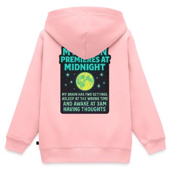 My Brain Premieres at Midnight Neurodivergent Shir - Kids Premium Organic Zip-up Hoodie - rose - Back - AI Model Kid Female (0cm)