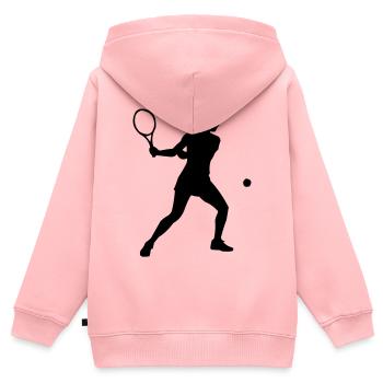 Tennis Spielerin - Kinder Premium Organic Zip Hoodie - Rosa - Hinten - AI Model Kid Female (0cm)