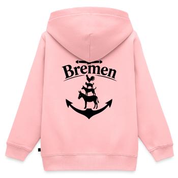 Bremen - Kinder Premium Organic Zip Hoodie - Rosa - Hinten - AI Model Kid Female (0cm)