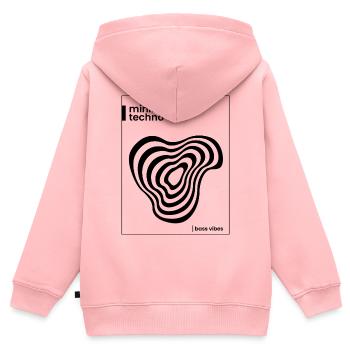 minimalistisches Techno-Plakatdesign - Kinder Premium Organic Zip Hoodie - Rosa - Hinten - AI Model Kid Female (0cm)