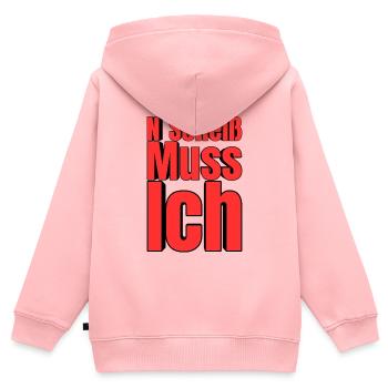 N'Scheiß Muss Ich – Große Typo - Kinder Premium Organic Zip Hoodie - Rosa - Hinten - AI Model Kid Female (0cm)
