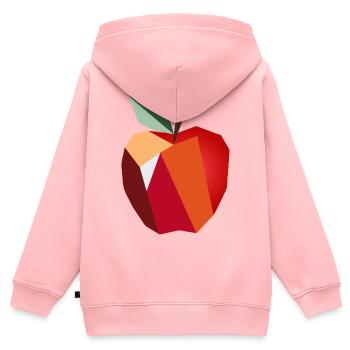 Geometrischer Apfel–Minimalistisches Frucht Design - Kinder Premium Organic Zip Hoodie - Rosa - Hinten - AI Model Kid Female (0cm)