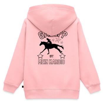 Galopp ist mein Kardio - Kinder Premium Organic Zip Hoodie - Rosa - Hinten - AI Model Kid Female (0cm)