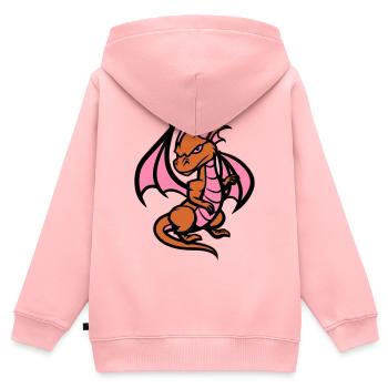 Petit Dragon - Sweat Premium à capuche zippé enfant bio - rose - Dos - AI Model Kid Female (0cm)