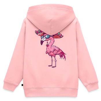 Sombrero comique Flamingo - Sweat Premium à capuche zippé enfant bio - rose - Dos - AI Model Kid Female (0cm)