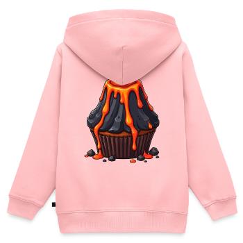 Cupcake à la lave volcanique - Sweat Premium à capuche zippé enfant bio - rose - Dos - AI Model Kid Female (0cm)
