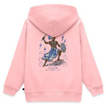 ogum - Sweat Premium à capuche zippé enfant bio - rose - Dos - AI Model Kid Female (0cm)