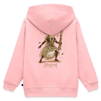 Obaluaê - Kids Premium Organic Zip-up Hoodie - rose - Back - AI Model Kid Female (0cm)