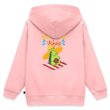 Summer vibes with avocado - Kids Premium Organic Zip-up Hoodie - rose - Back - AI Model Kid Female (0cm)