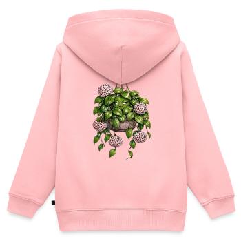 Green hanging plant with face and flowers - Kids Premium Organic Zip-up Hoodie - rose - Back - AI Model Kid Female (0cm)