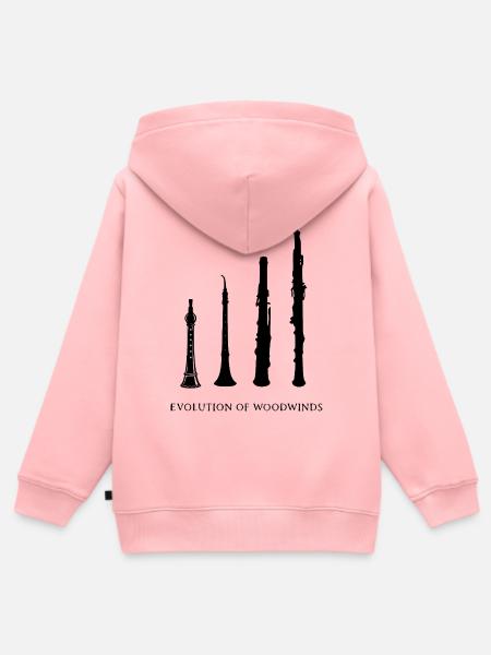 Oboe - Evolution of Woodwinds Holzblasinstrumente - Kinder Premium Organic Zip Hoodie - Rosa