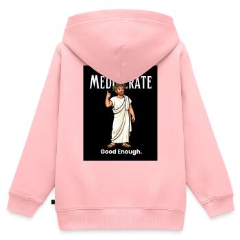 Médiocrate Assez Bien - Sweat Premium à capuche zippé enfant bio - rose - Dos - AI Model Kid Female (0cm)