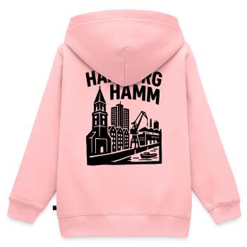 Hamburg Hamm - Kinder Premium Organic Zip Hoodie - Rosa - Hinten - AI Model Kid Female (0cm)