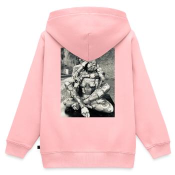 Duo-Körpergeometrie - Kinder Premium Organic Zip Hoodie - Rosa - Hinten - AI Model Kid Female (0cm)