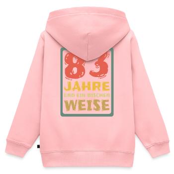 83 - Kinder Premium Organic Zip Hoodie - Rosa - Hinten - AI Model Kid Female (0cm)