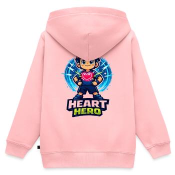 Heldin bzw. Held aller Herzen - Kinder Premium Organic Zip Hoodie - Rosa - Hinten - AI Model Kid Female (0cm)