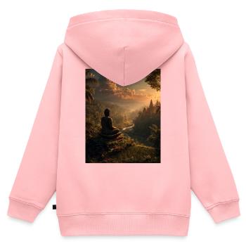 Bali Stille im Abendlicht - Kinder Premium Organic Zip Hoodie - Rosa - Hinten - AI Model Kid Female (0cm)