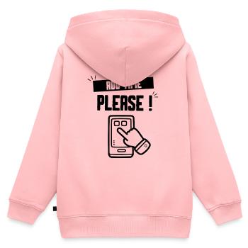 VERLÄNGERN SIE BITTE ZEIT - Kinder Premium Organic Zip Hoodie - Rosa - Hinten - AI Model Kid Female (0cm)