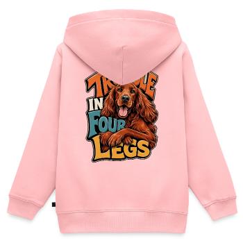 Englischer Zuspieler - Kinder Premium Organic Zip Hoodie - Rosa - Hinten - AI Model Kid Female (0cm)
