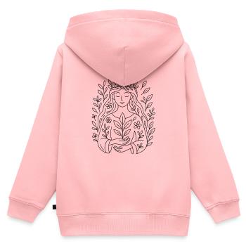 Naturgeist zum ausmalen - Kinder Premium Organic Zip Hoodie - Rosa - Hinten - AI Model Kid Female (0cm)