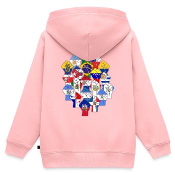 Lateinamerikanischer Widerstand - Kinder Premium Organic Zip Hoodie - Rosa - Hinten - AI Model Kid Female (0cm)