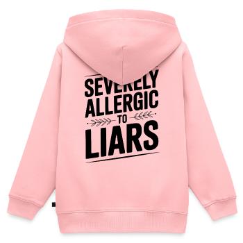 Stark allergisch gegen Lügner - Kinder Premium Organic Zip Hoodie - Rosa - Hinten - AI Model Kid Female (0cm)