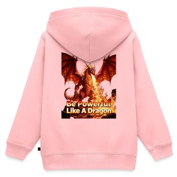 Sei Mächtig Wie Ein Drache - Kinder Premium Organic Zip Hoodie - Rosa - Hinten - AI Model Kid Female (0cm)