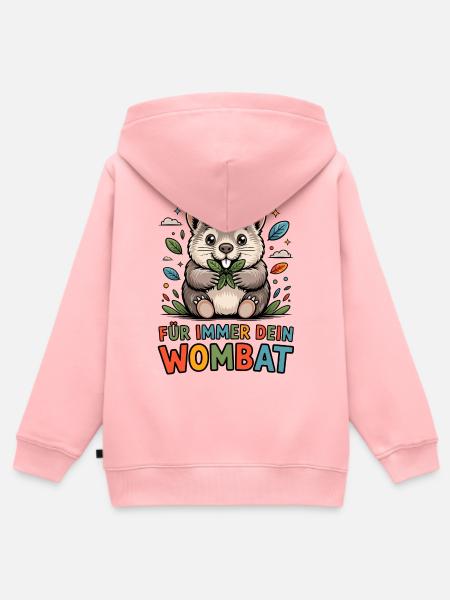 Dein Wombat - Kinder Premium Organic Zip Hoodie - Rosa