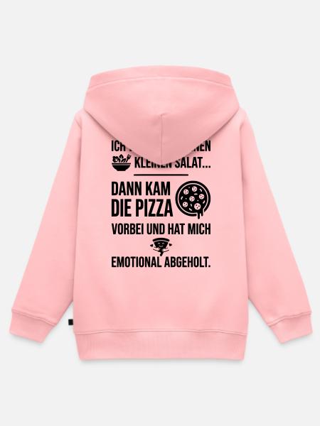 Pizza emotional abgeholt Italiener - Kinder Premium Organic Zip Hoodie - Rosa
