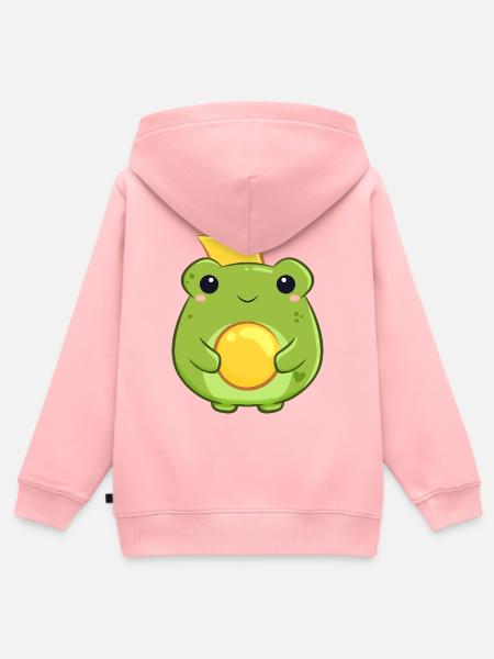 Königlicher Froschprinz mit Krönchen - Märchen - Kinder Premium Organic Zip Hoodie - Rosa