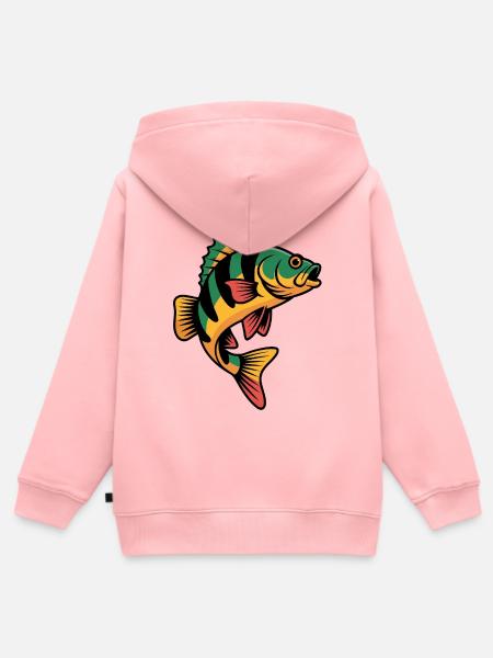 Barsch Angeln - Kinder Premium Organic Zip Hoodie - Rosa