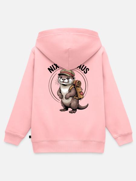 Abenteuer Otter - Kinder Premium Organic Zip Hoodie - Rosa