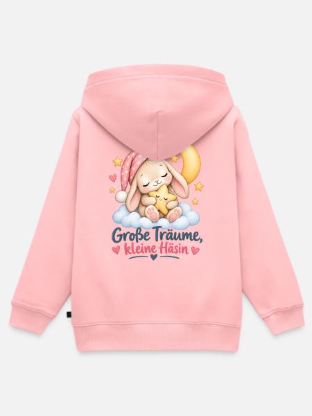 Große Träume Kleine Hasin - Kinder Premium Organic Zip Hoodie - Rosa