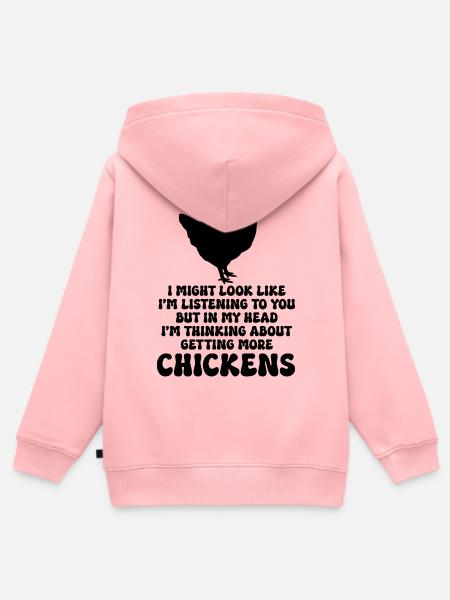 Hühner Humor - Kinder Premium Organic Zip Hoodie - Rosa
