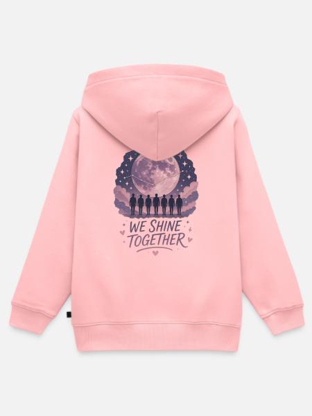 Lunares Leuchten und Einheit - Kinder Premium Organic Zip Hoodie - Rosa