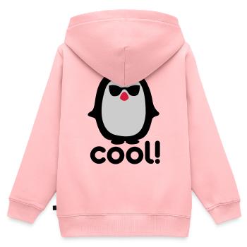 Pinguïn frais - Sweat Premium à capuche zippé enfant bio - rose - Dos - AI Model Kid Female (0cm)