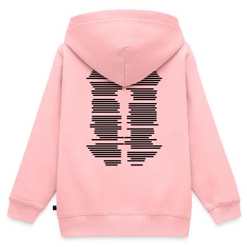 rayures graphique - Sweat Premium à capuche zippé enfant bio - rose - Dos - AI Model Kid Female (0cm)