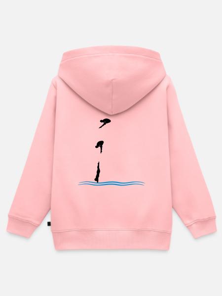 Turmspringen - Kinder Premium Organic Zip Hoodie - Rosa