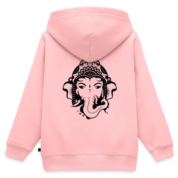 Ganesh, dieu à tête d'éléphant - Sweat Premium à capuche zippé enfant bio - rose - Dos - AI Model Kid Female (0cm)