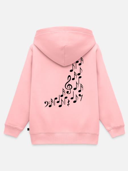 Notenschluessel und Noten - Kinder Premium Organic Zip Hoodie - Rosa